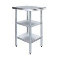 Amgood 24x18 Prep Table with Stainless Steel Top and 2 Shelves AMG WT-2418-2SH